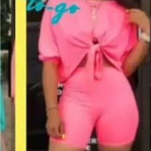 Trendy Two-Piece Biker Short Set